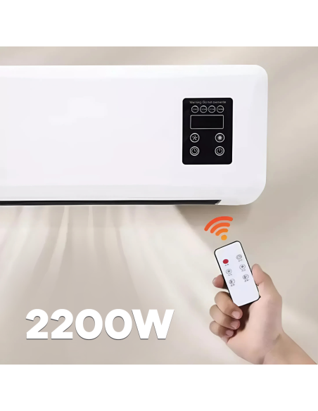 Stufa Elettrica da Parete 2200W Riscaldatore a Muro Scalda Bagno con Telecomando