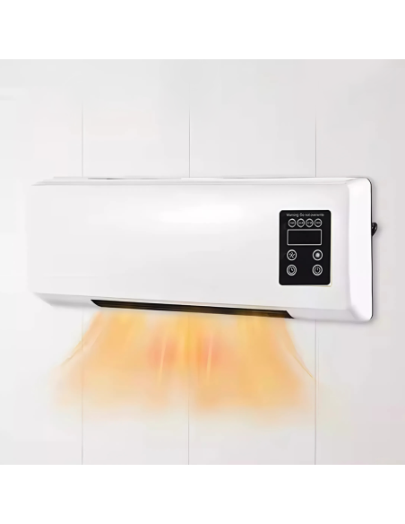 Stufa Elettrica da Parete 2200W Riscaldatore a Muro Scalda Bagno con Telecomando