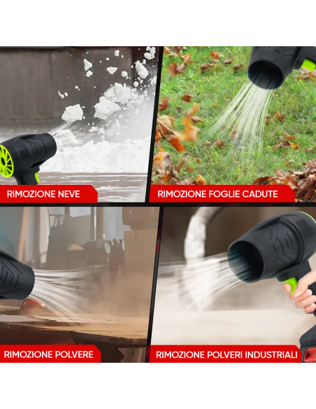 Soffiatore Turbo ad Aria Compressa Elettrico Senza Fili Pulizia Polvere e Auto