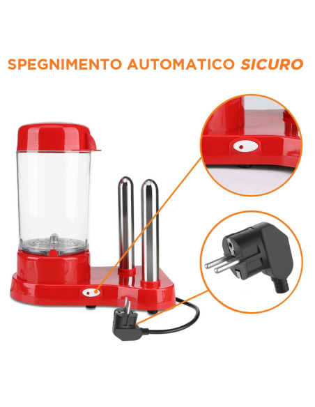 Macchina HotDog Cuoci Wurstel 450W Contenitore Cottura a Vapore con Porta Panino