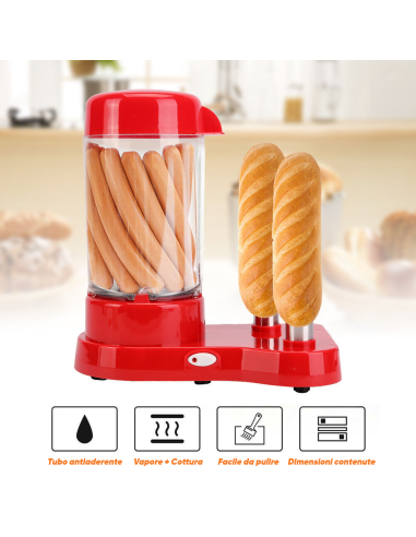 Macchina HotDog Cuoci Wurstel 450W Contenitore...