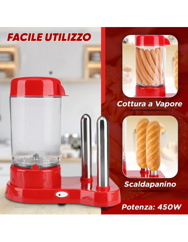 Macchina HotDog Cuoci Wurstel 450W Contenitore...