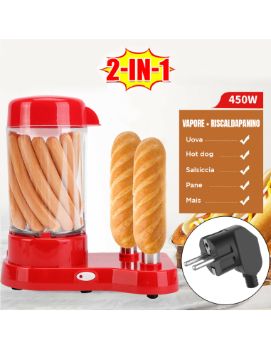 Macchina HotDog Cuoci Wurstel 450W Contenitore...