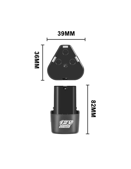 Batteria a Litio 12V Cilindrica Ricaricabile per Trapano e Utensili a Batteria