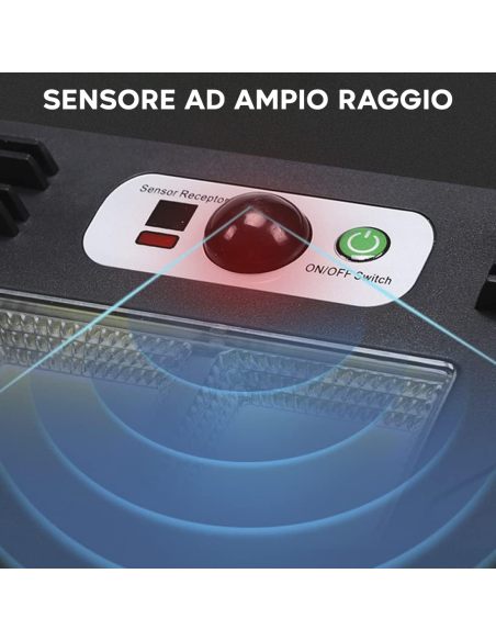 Mini Lampione Solare 3 Pannelli Integrati 216 LED Faro Luce Bianca e Telecomando