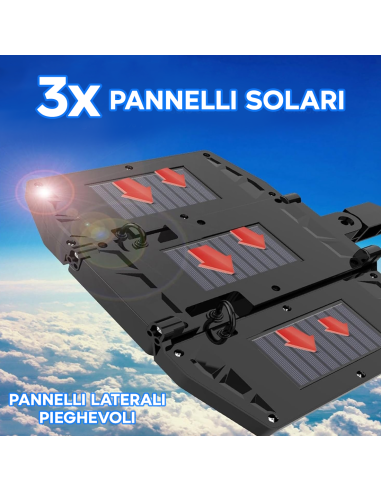 Mini Lampione Solare 3 Pannelli Integrati 216...
