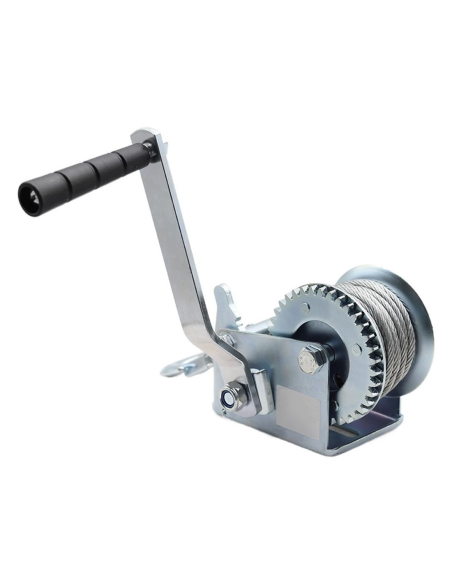 Verricello Manuale fino a 360kg Argano a Mano con Gancio per Rimorchio 10m