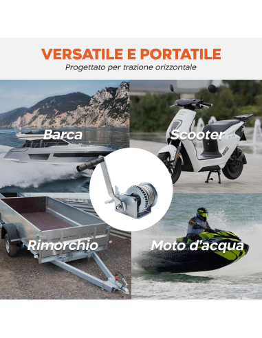 Verricello Manuale fino a 360kg Argano a Mano...