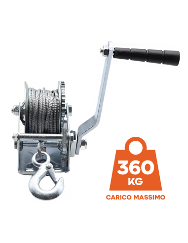 Verricello Manuale fino a 360kg Argano a Mano...