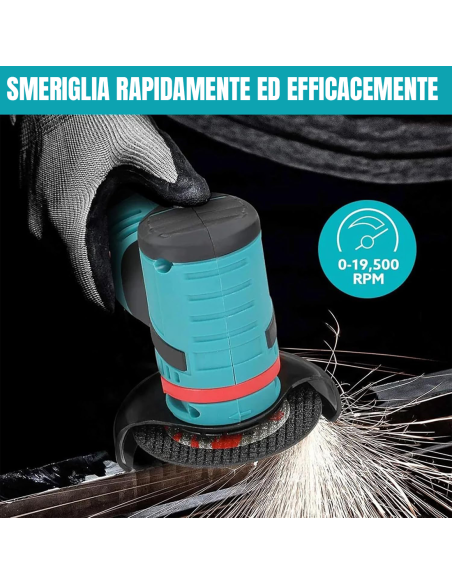 Mini Smerigliatrice Flex Wireless Doppia Batteria 12V 76MM 19500RPM e Valigetta