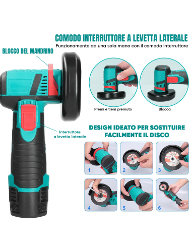 Mini Smerigliatrice Flex Wireless Doppia...