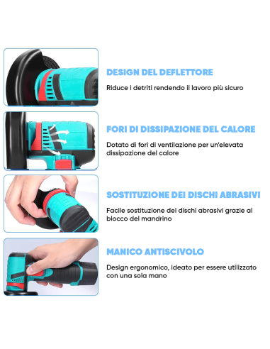 Mini Smerigliatrice Flex Wireless Doppia...