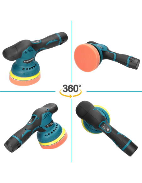 Lucidatrice Elettrica Levigatrice a Batteria 24V Auto e Pavimenti 8 Velocità