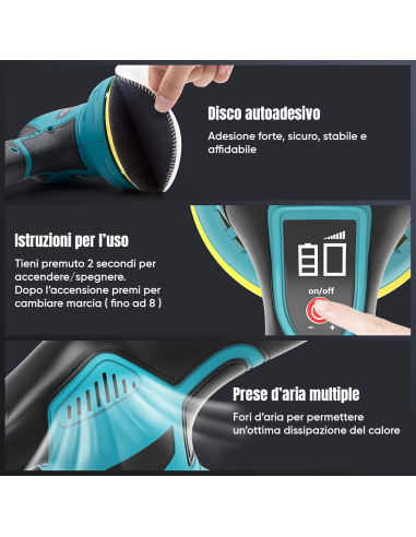 Lucidatrice Elettrica Levigatrice a Batteria...