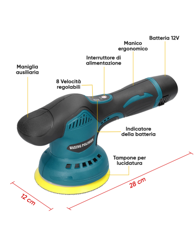Lucidatrice Elettrica Levigatrice a Batteria...