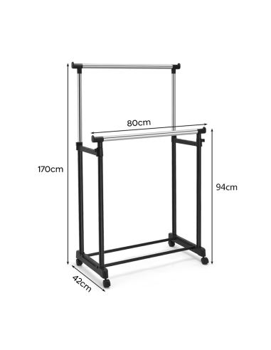 Stand Appendiabiti Doppia Asta Altezza...