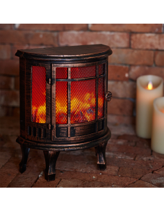 Caminetto Decorativo a Batteria Bronzo Effetto Fiamma... 2