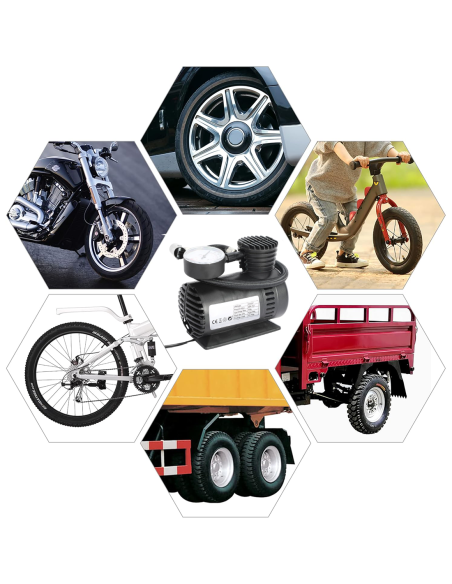 Mini Compressore ad Aria Portatile 12V da 250psi per Pneumatici Auto e Camper