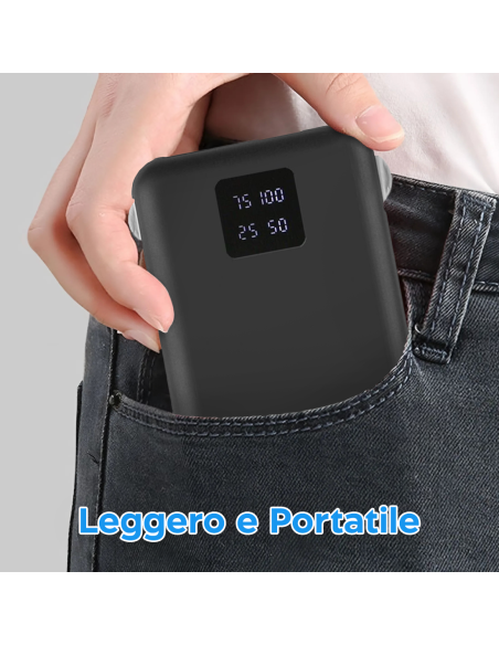 Powerbank 20000mAh Caricabatterie Rapido Portatile con 4 Ingressi USB