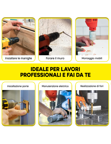 Set Punte per Trapano 100pz in Acciaio Anti...