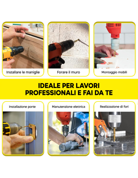 Set Punte per Trapano 100pz in Acciaio Anti Ruggine da 1,5 a 10mm con Valigetta