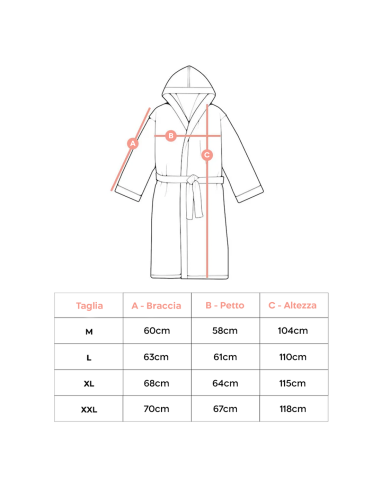 Accappatoio in Spugna Unisex SUPREMA per Adulti...