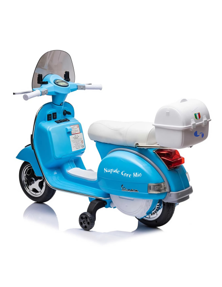 Moto Elettrica Scooter per Bambini LT960 Vespa PX150 Full Napoli con Bauletto