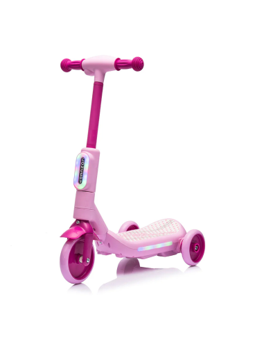 Monopattino Elettrico per Bambini LT983 Deluxe a 3 Ruote con Luci RGB Multicolor Rosa