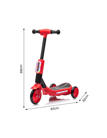 Monopattino Elettrico per Bambini LT983 Deluxe a 3 Ruote con Luci RGB Multicolor