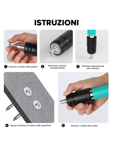 Pistola Spara Chiodi e Rivetti Rivettatrice...