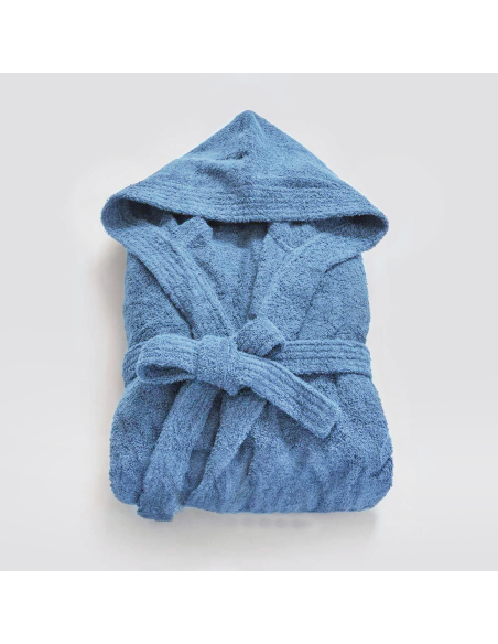 Accappatoio in Spugna Unisex SUPREMA per Adulti Cappuccio Tinta Unita con Tasche