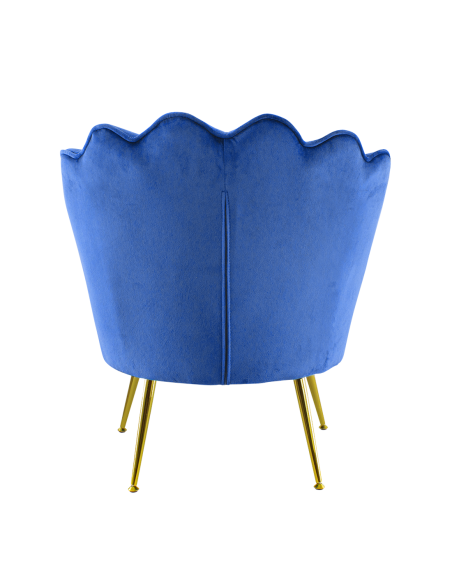 Poltrona Schienale a Conchiglia VENERE in Velluto Vintage Piedi Oro da Salotto