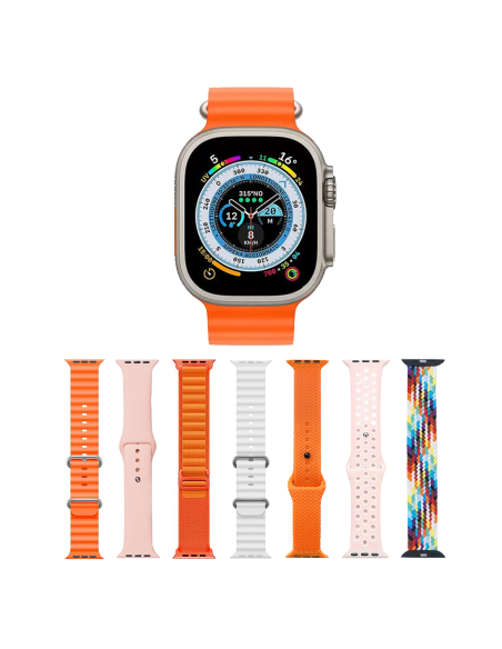 Smartwatch Ultra 49mm 7 Cinturini Notifiche Chiamate e App iOS e Android 7 in 1