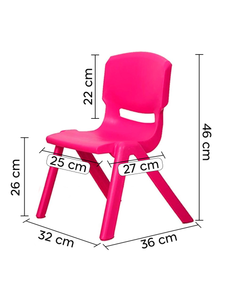 Sedia Colorata per Bambini 173710 in Plastica Modello Impilabile 26x30x50cm