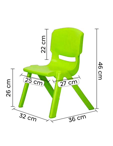 Sedia Colorata per Bambini 173710 in Plastica Modello Impilabile 26x30x50cm