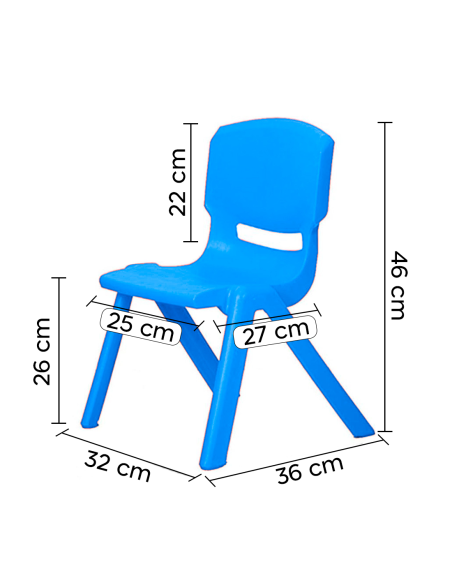 Sedia Colorata per Bambini 173710 in Plastica Modello Impilabile 26x30x50cm