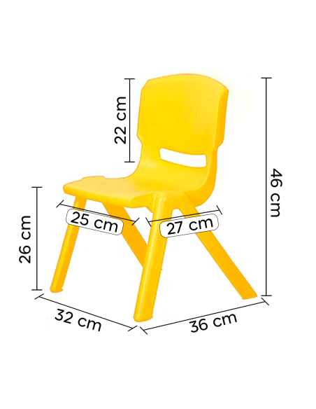 Sedia Colorata per Bambini 173710 in Plastica Modello Impilabile 26x30x50cm