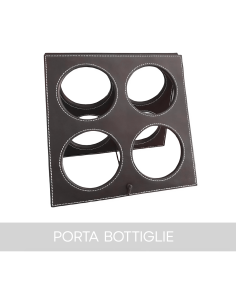 Porta Bottiglie di Vino in Eco Pelle da 4 Posti con... 2