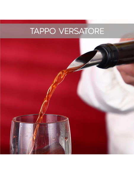 Porta Bottiglie di Vino in Eco Pelle da 4 Posti con Accessori Apri Bottiglia