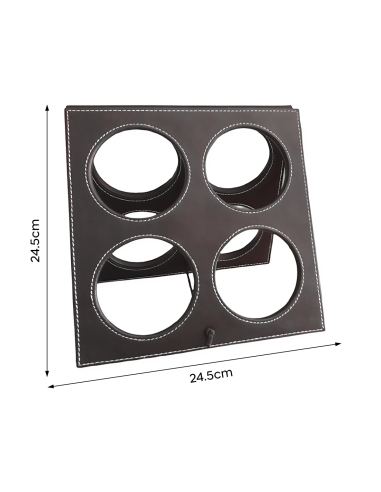 Porta Bottiglie di Vino in Eco Pelle da 4 Posti...
