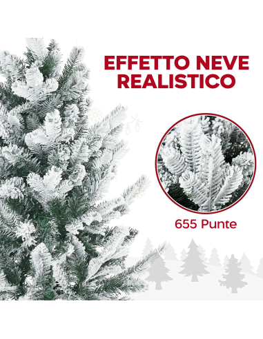 Albero di Natale CORTINA Innevato 210H 655 Rami...