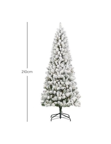 Albero di Natale MONTEROSA Innevato 210H 882 Rami Effetto Neve Base in Metallo