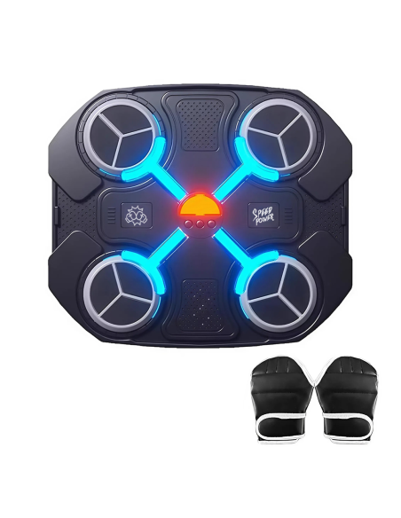 Macchina da Boxe Musicale per Bambini con Bluetooth Luci RGB Suoni con Guantoni