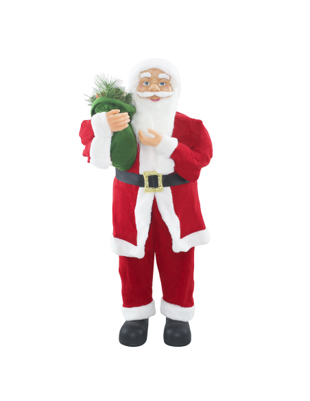 Babbo Natale Abito Rosso e Bianco 144409 Addobbo Natalizio Decorazione da 90H cm