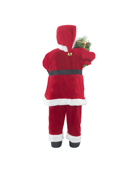 Babbo Natale Abito Rosso e Bianco 144409 Addobbo Natalizio Decorazione da 90H cm