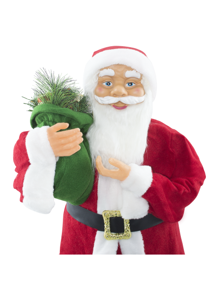 Babbo Natale Abito Rosso e Bianco 144409 Addobbo Natalizio Decorazione da 90H cm