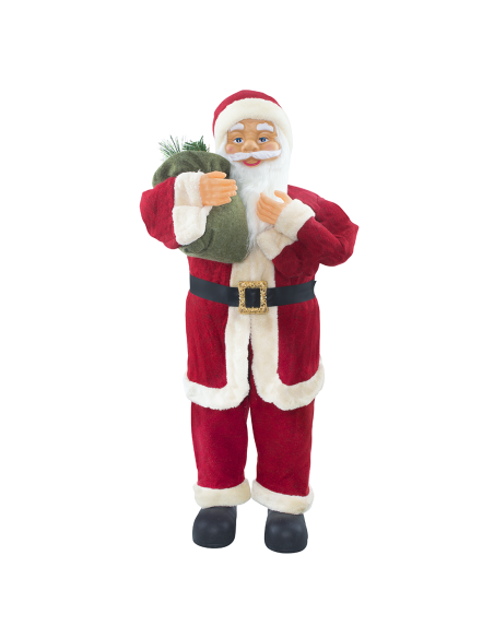 Babbo Natale Abito Rosso e Crema 144411 Addobbo Natalizio Decorazione da 90H cm