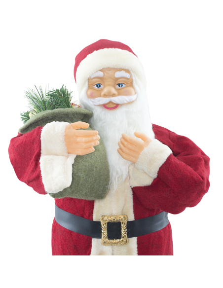 Babbo Natale Abito Rosso e Crema 144411 Addobbo Natalizio Decorazione da 90H cm