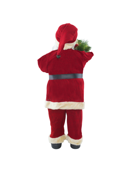 Babbo Natale Abito Rosso e Crema 144411 Addobbo Natalizio Decorazione da 90H cm