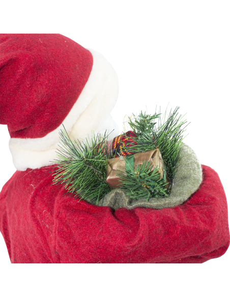 Babbo Natale Abito Rosso e Crema 144411 Addobbo Natalizio Decorazione da 90H cm